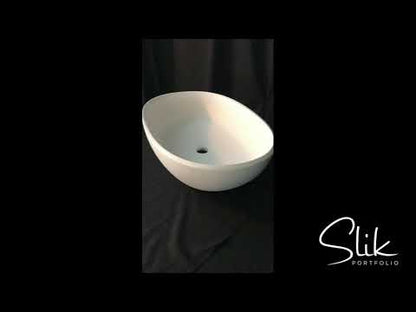 Slik Portfolio - Slik Stone Sense avec bords fortement incurvés – Surface solide – Lavabo vasque