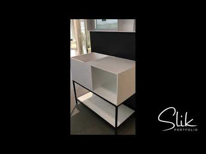 Slik Portfolio - Miroir rectangulaire Slik Stone Smart avec étagères