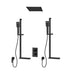 Rubi Kali 1/2 Inch Thermostatic Shower Kit With Dual Hand Showers- Black