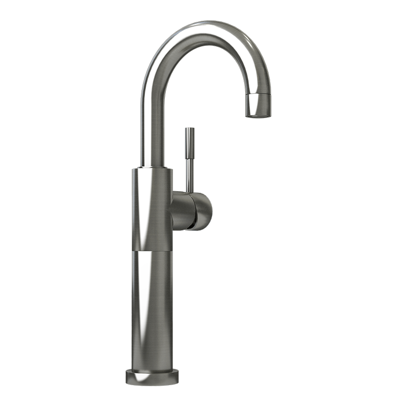 Rubi Dana Raised Single Lever Washbasin Faucet With Drain- Nickel - Renoz