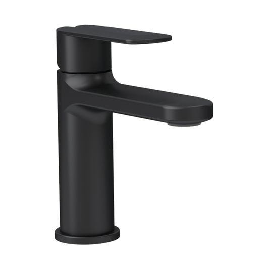 Rubi Myrto 6" Single Lever Washbasin Faucet With Drain- Black - Renoz