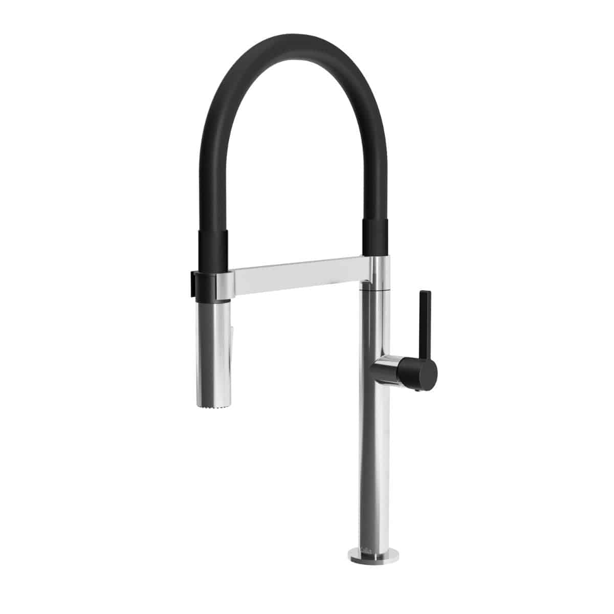 Kalia EXKI diver 20" PVC Hose Single Handle Kitchen Faucet Pull-Down Dual Spray -Black/Chrome