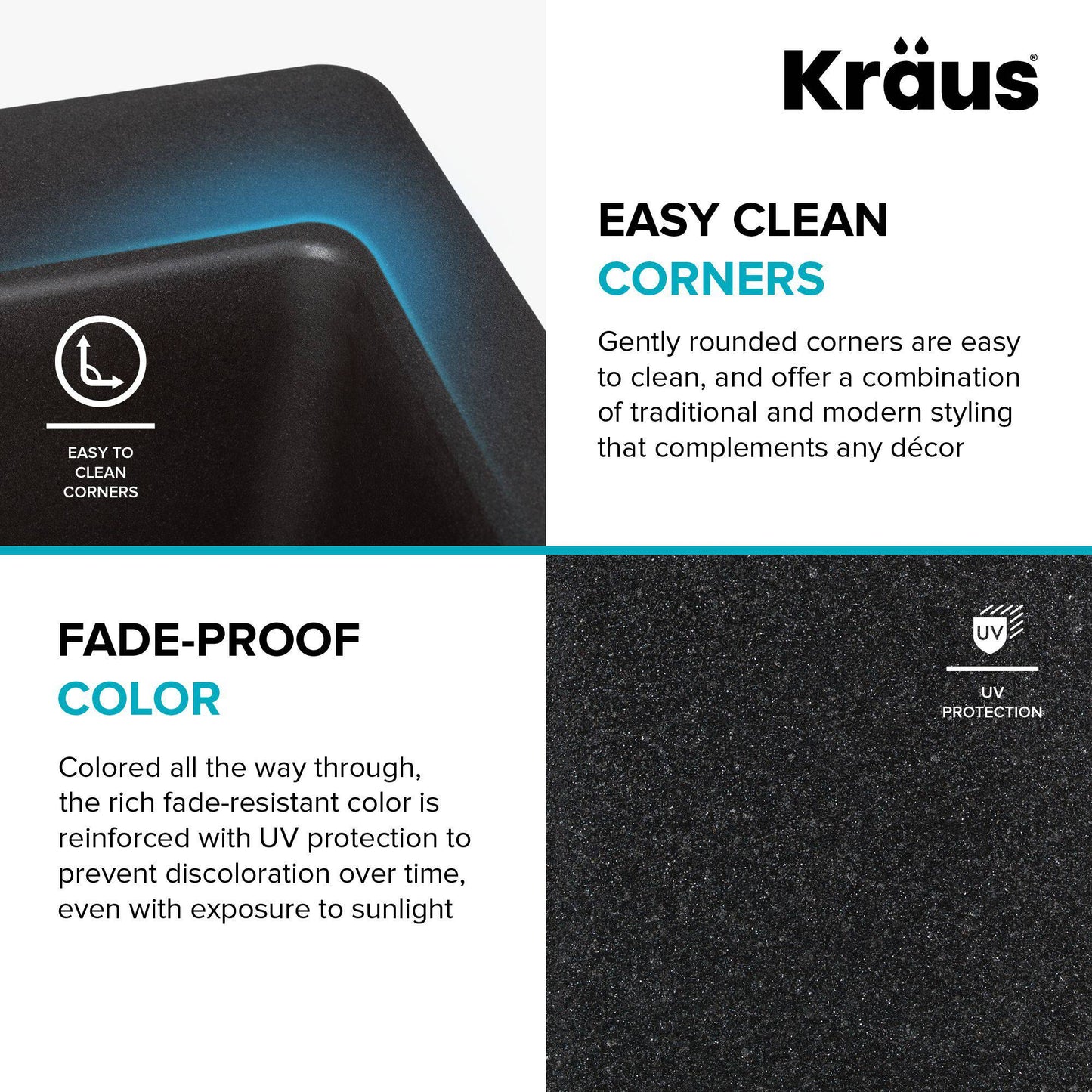 Kraus Quarza 30.5" x 17" Undermount Granite Composite Single Bowl Kitchen Sink in Black Onyx