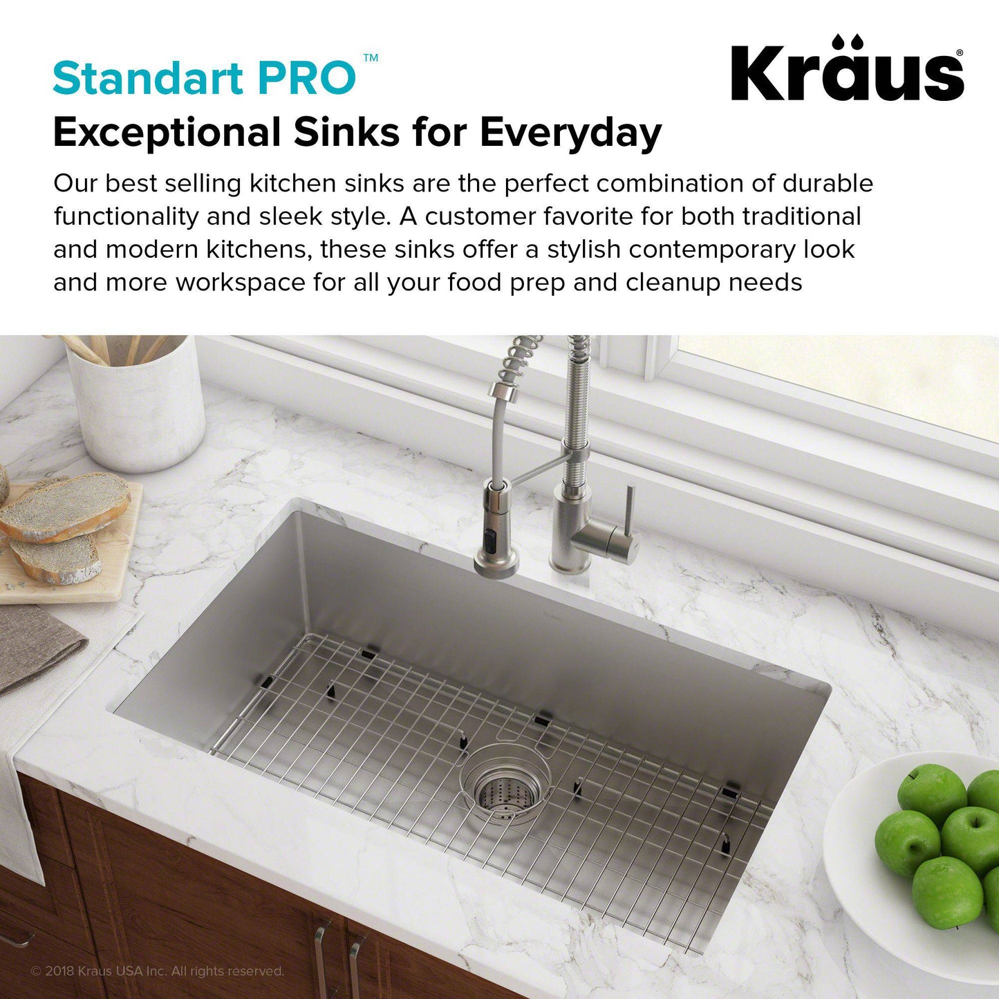 Kraus Standart PRO 28" x 19" Undermount 16 Gauge Stainless Steel Single Bowl Kitchen Sink
