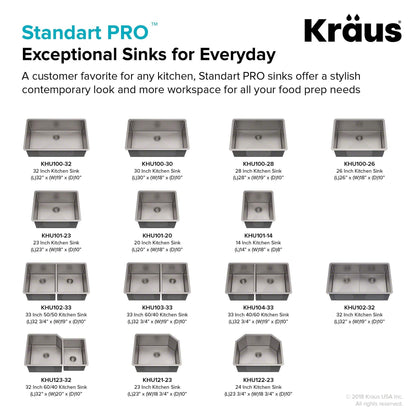 Kraus Standart PRO 32" x 19" Undermount 16 Gauge Stainless Steel Single Bowl Kitchen Sink