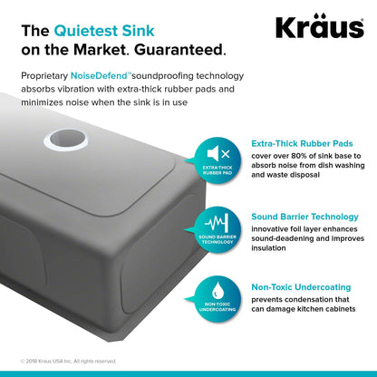 Kraus Standart PRO 23" x 18" Undermount 16 Gauge Stainless Steel Single Bowl Kitchen Sink