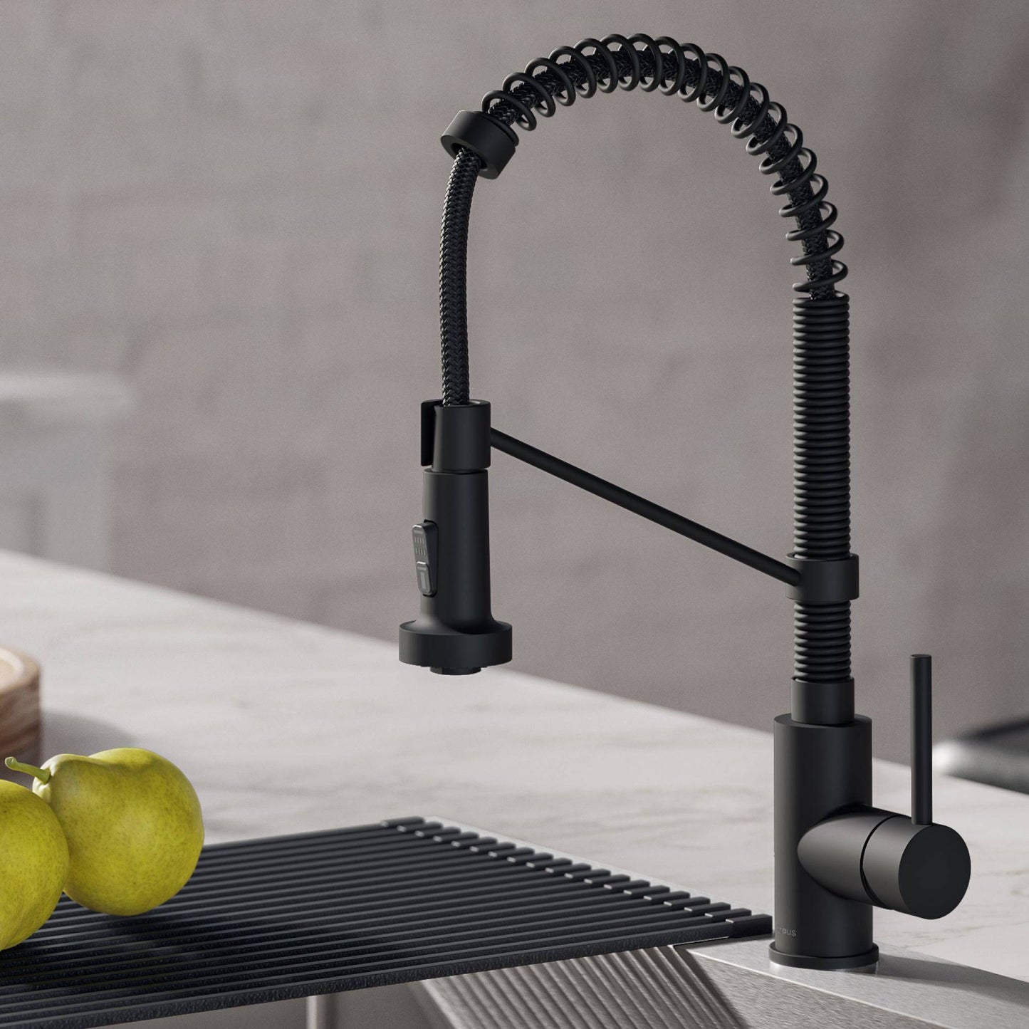 Kraus Bolden 18" Commercial Style Pull-Down Kitchen Faucet in Matte Black