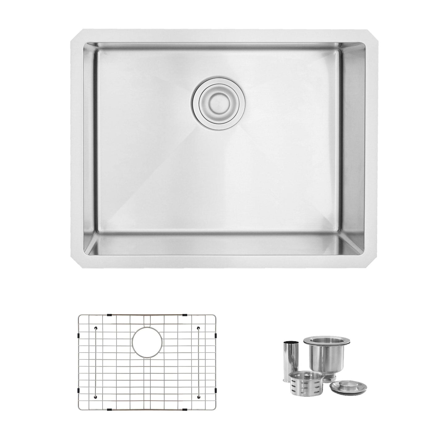 Stylish Citrine 23" x 18" Single Bowl Undermount Stainless Steel Kitchen Sink S-307XG