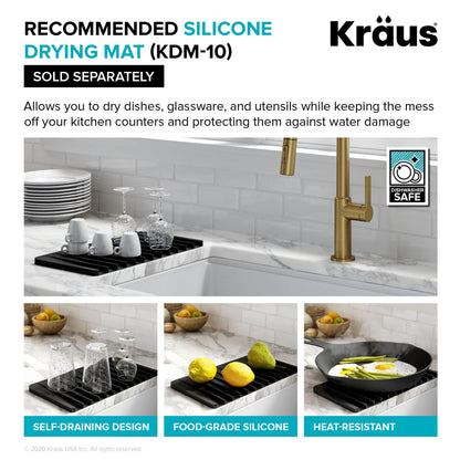 Kraus Kore Workstation 27" x 19" Undermount 16 Gauge Stainless Steel Single Bowl Kitchen Sink
