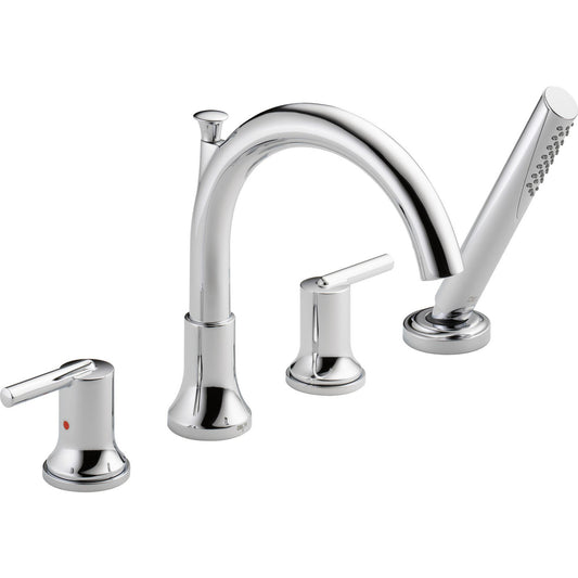 Delta TRINSIC Roman Tub Filler with Hand Shower Trim -Chrome (Valves Sold Separately)