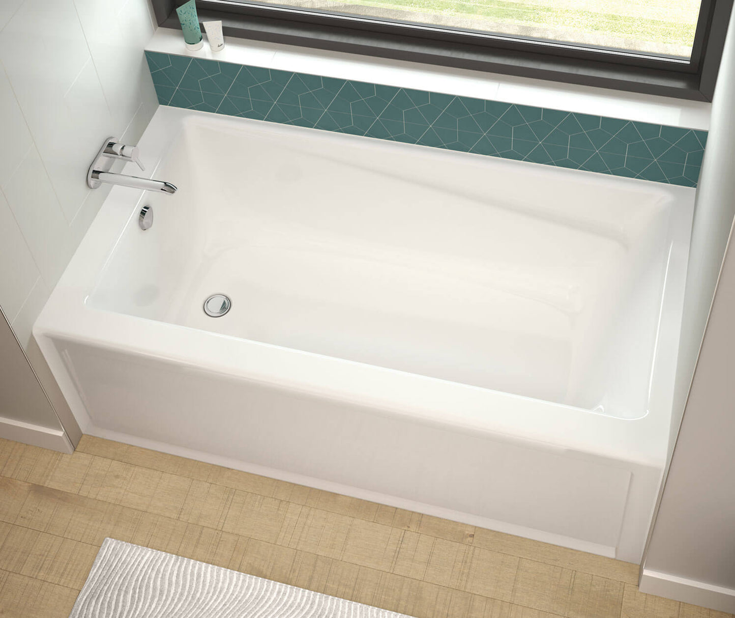 Maax Exhibit 6030 IFS AFR Acrylic Alcove Right-Hand Drain Bathtub in White