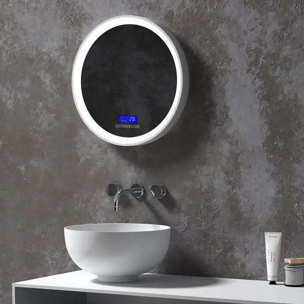 Slik Portfolio - Miroir rond intelligent Slik Stone avec écran LED et Bluetooth