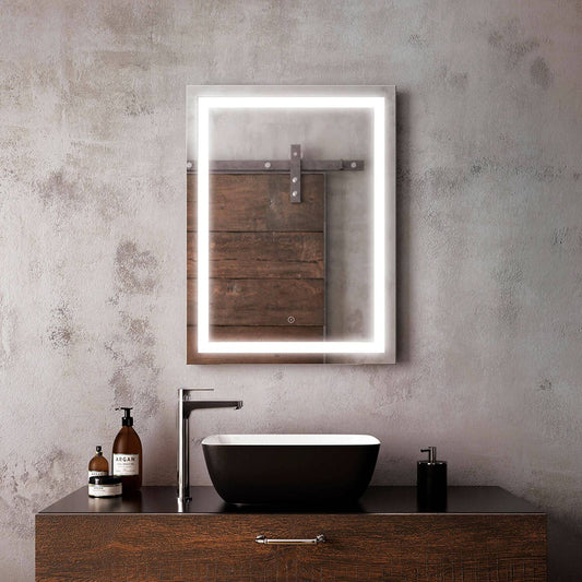 Kalia EFFECT 24" x 32" Rectangle LED Lighting Mirror With Interior Frosted Strip and 2-Tones Touch Switch