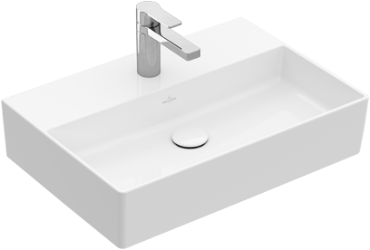 Villeroy & Boch Memento 2.0  Polished White Alpin Bathroom Sink With Overflow