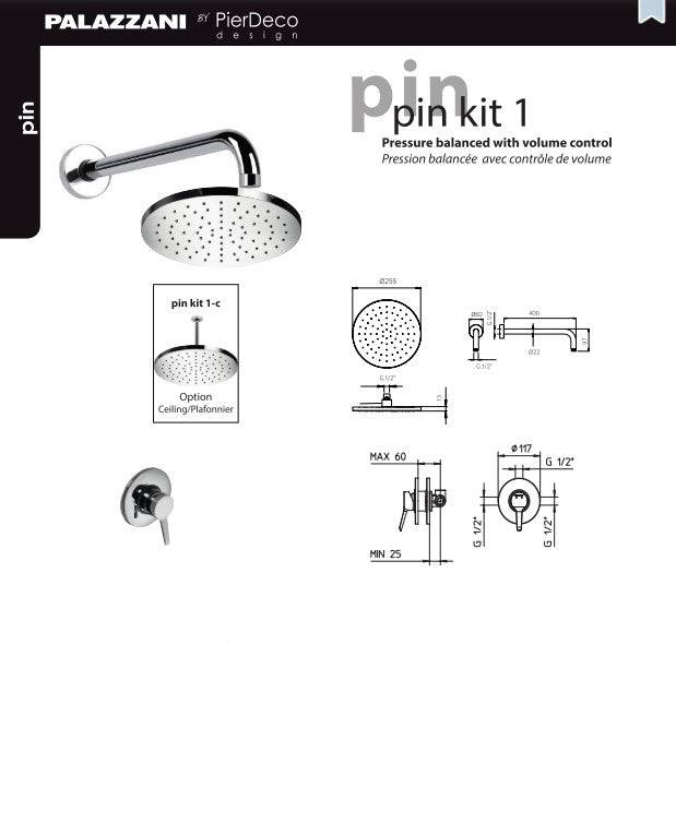 PierDeco Palazzani PIN Shower Kit - PIN KIT 1-XX