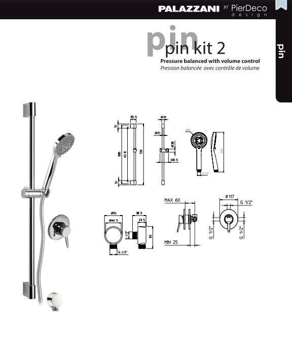 PierDeco Palazzani Pin Kit 2 Shower Kit - PIN KIT 2-10 - Renoz