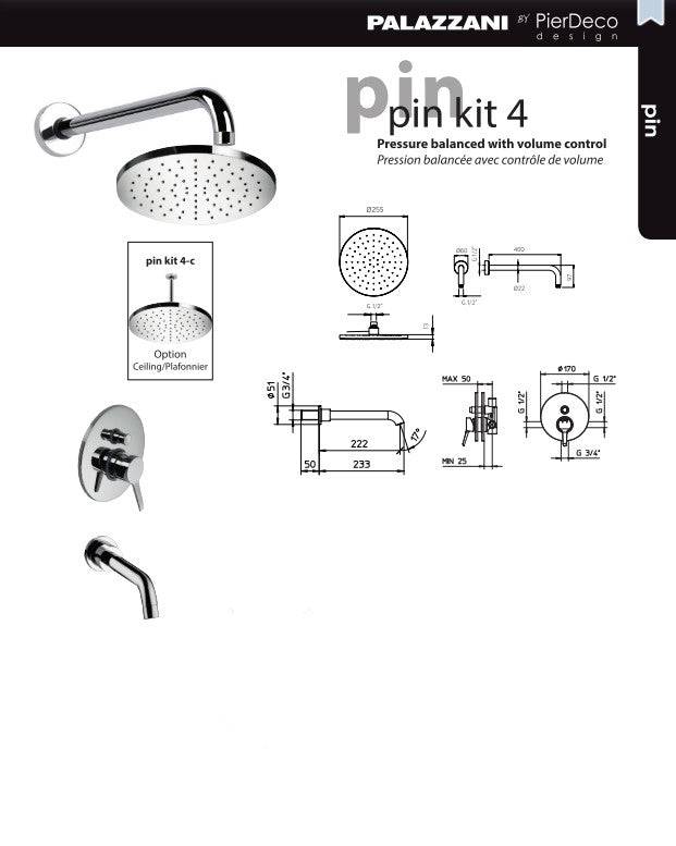 PierDeco Palazzani PIN Shower Kit - PIN KIT 4-XX - Renoz