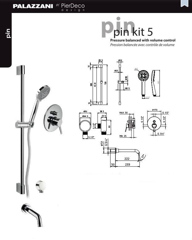 PierDeco Palazzani PIN 5 Shower Kit