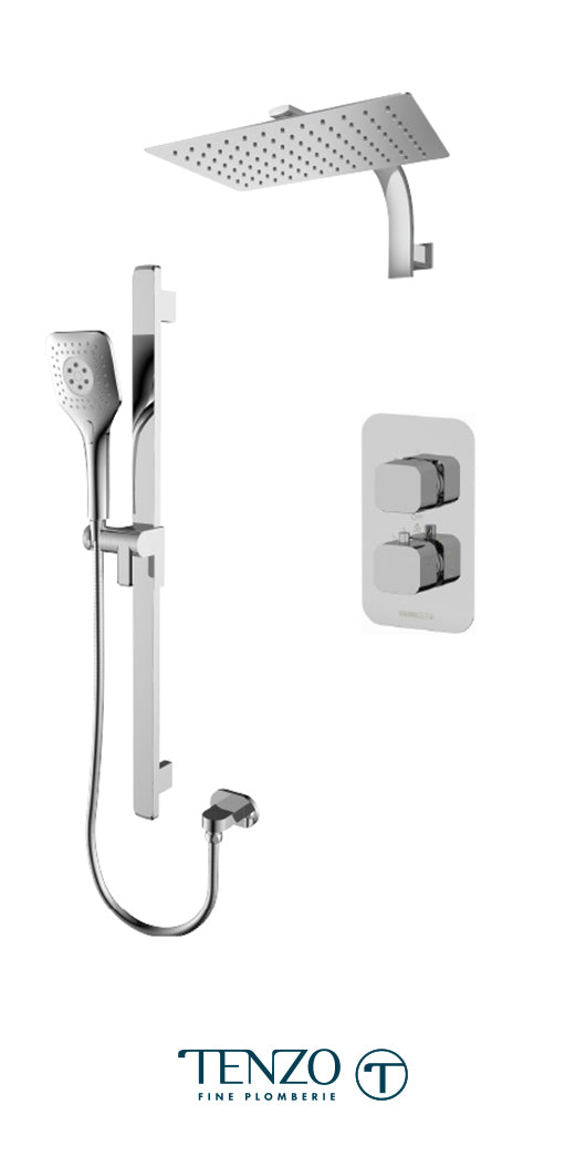 Tenzo - Quantum Chrome T-box Shower Kit With 2 Functions (Thermostatic)