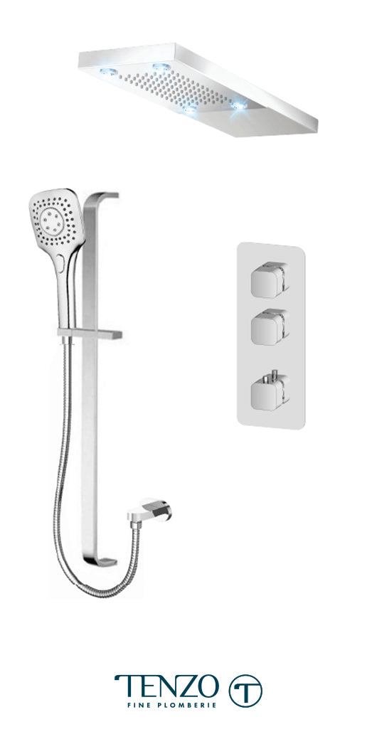 Tenzo- Quantum Chrome Extenza Shower Kit With 2 Functions (Thermostatic)