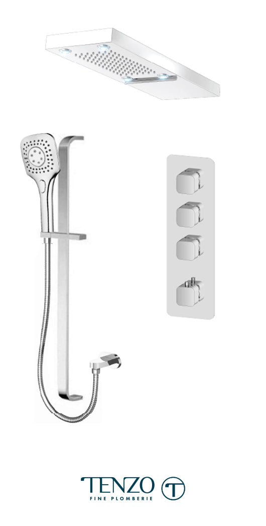 Tenzo - Quantum Extenza Chrome Shower Kit With 3 Functions (Thermostatic) - QUT43-54252-CR