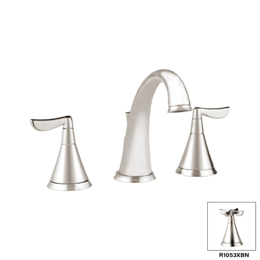 Aquadesign Products Widespread Lav – Drain Included (Manhattan R1053L) - Brushed Nickel