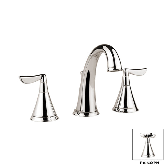 Aquadesign Products Widespread Lav – Drain Included (Manhattan R1053L) - Polished Nickel