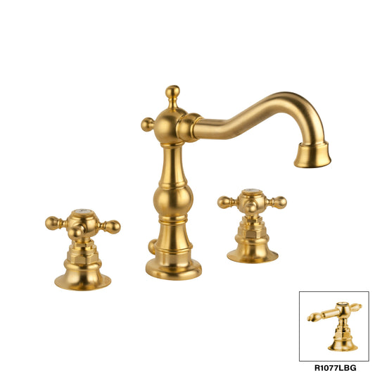Aquadesign Products Widespread Lav – Drain Included (Julia R1077) - Brushed Gold