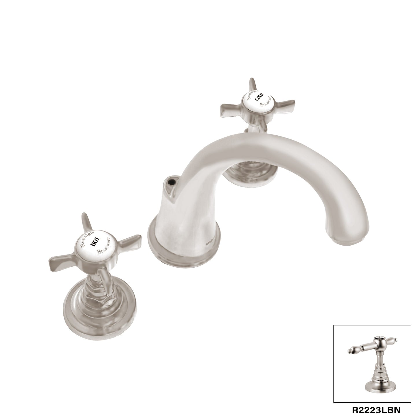 Aquadesign Products Widespread Lav – Drain Included (Nostalgia R2223X) - Brushed Nickel