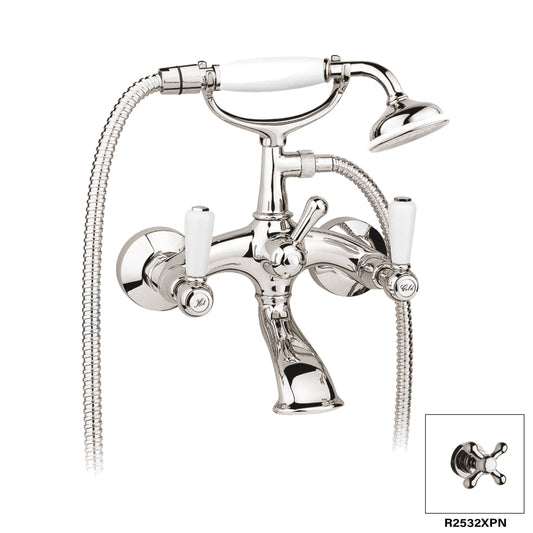 Aquadesign Products Wall Mount Tub Filler (Colonial R2532L) - Polished Nickel