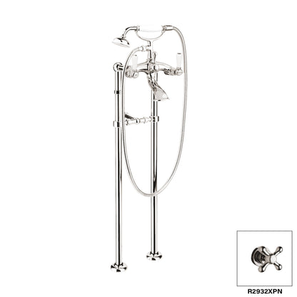 Aquadesign Products Floor Mount Tub Filler (Colonial R2932L) - Polished Nickel