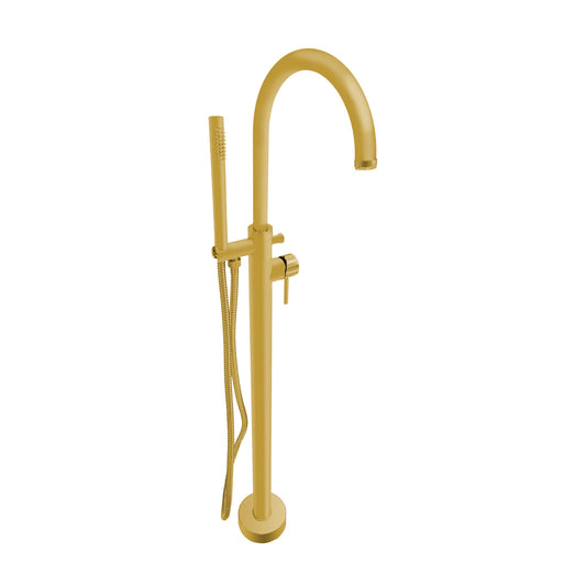Aquadesign Products Floor Mount Tub Filler (Contempo R3686) - Brushed Gold