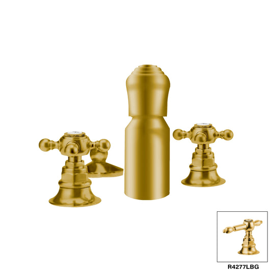 Aquadesign Products 4 Hole Bidet Faucet – Mechanical Drain Included (Julia R4277) - Brushed Gold