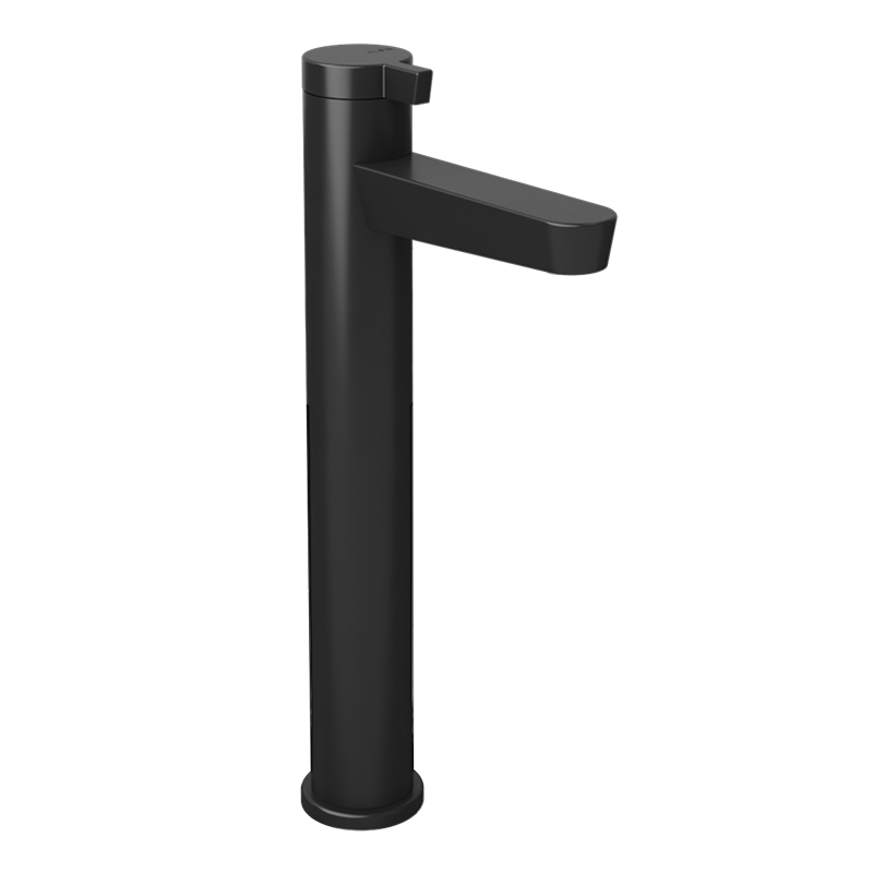 Rubi Abyss Raised Single-lever Bathroom Faucet With Drain- Black - Renoz