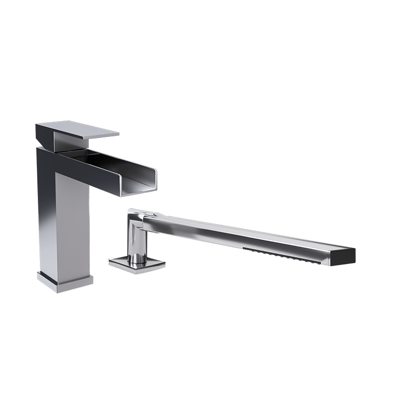 Rubi Kali Two-piece Bathtub Faucet With Drain- Chrome - Renoz