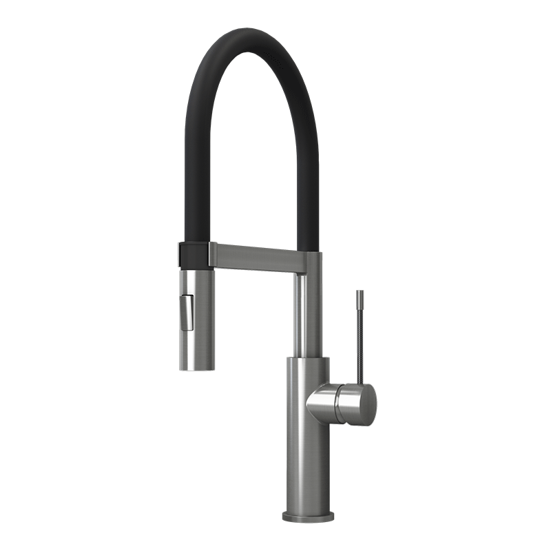 Rubi Soba Single-lever Professional Style Kitchen Faucet-Stainless Steel - Renoz