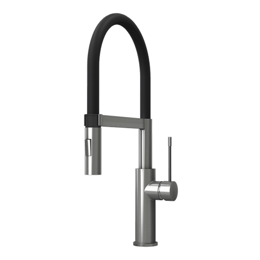 Rubi Soba Single-lever Professional Style Kitchen Faucet-Stainless Steel - Renoz