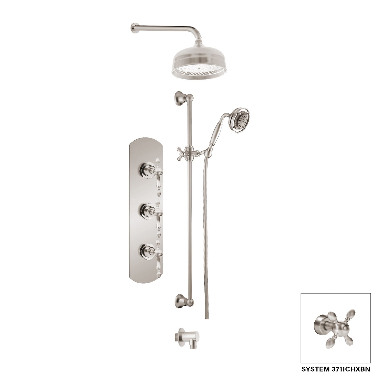 Aquadesign Products Shower Kit (Chopin 3711CHL) - Brushed Nickel