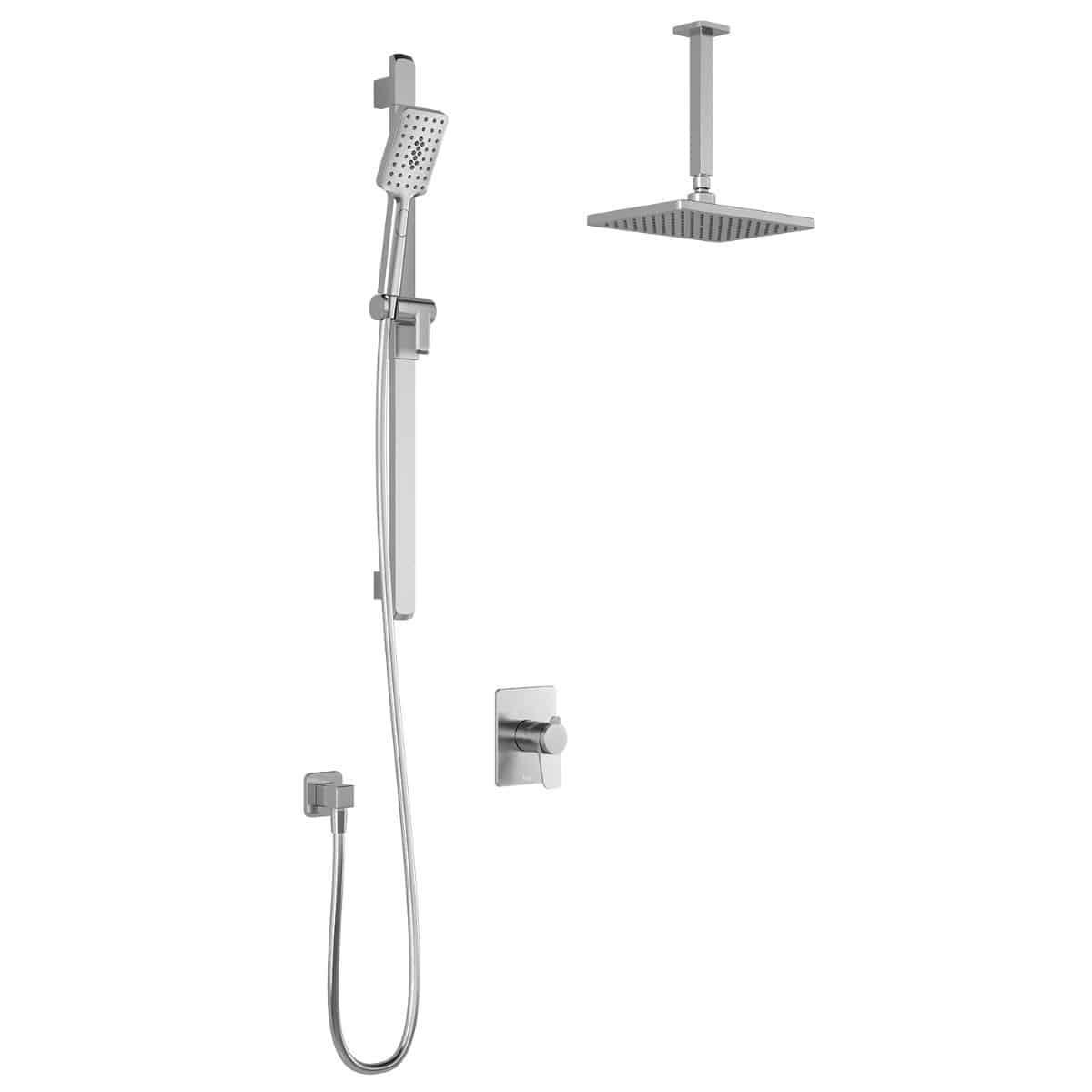 Kalia MOROKA TCD1 (Valve Not Included) AQUATONIK T/P Coaxial Shower System with Vertical Ceiling Arm -Chrome