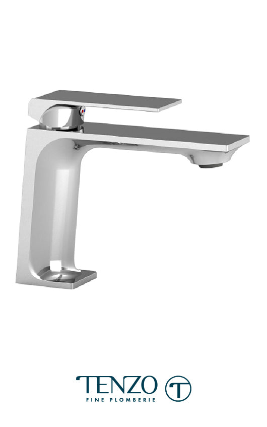 Tenzo - Slik Collection Single Hole Lavatory Faucet With Pop-up Drain With Overflow - Chrome
