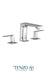 Tenzo - Slik 8-in Lavatory Faucet With Pop-up With Overflow Drain Chrome