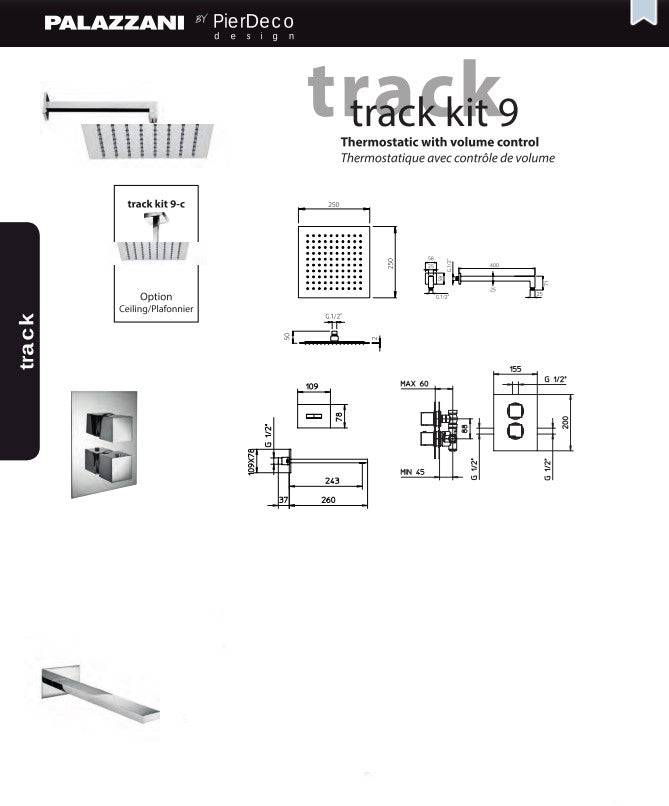 PierDeco Palazzani Track Shower Set - TRACK KIT 9-XX - Renoz