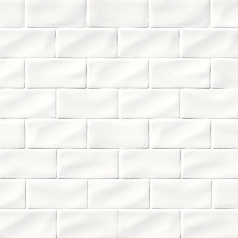 MSI Carrelage pour dosseret et carrelage mural Whisper White Subway Tile 3" x 6" Brillant