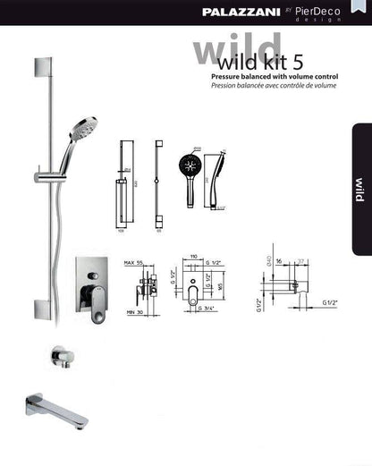 PierDeco Design Palazzani Wild 5 Shower Kit