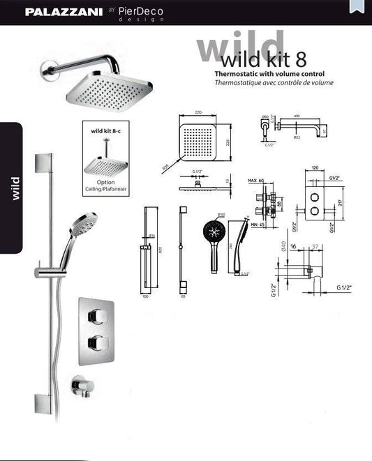 PierDeco Palazzani Wild Kit 8 Shower Kit - WILD KIT 8-XX - Renoz
