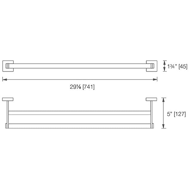 Laloo Yukon Extended Double Towel Bar Y5430D