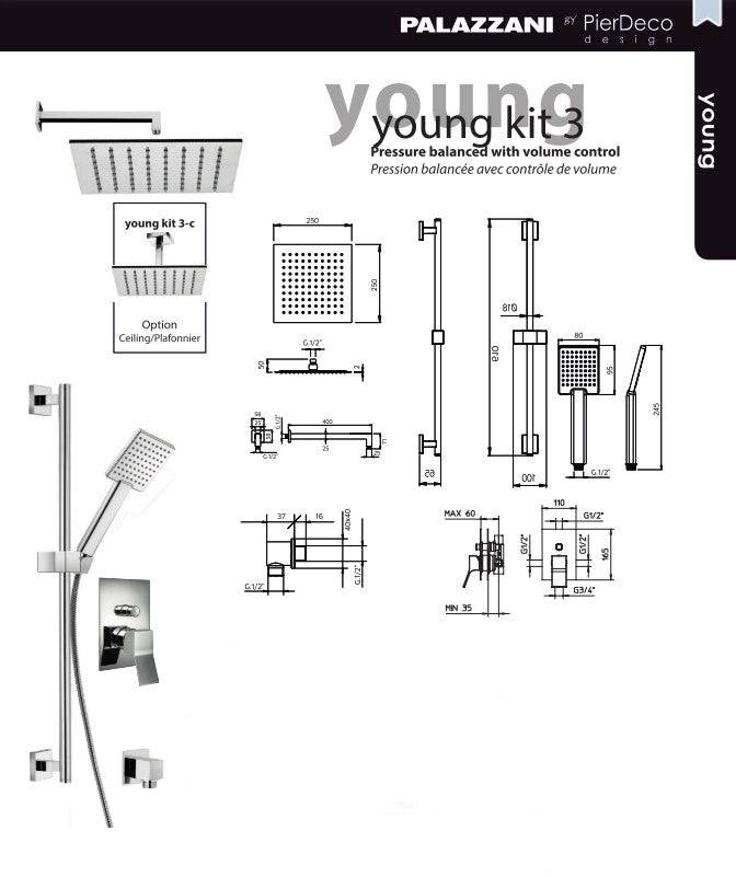 PierDeco Palazzani Young Shower Kit - YOUNG KIT 3-XX - Renoz